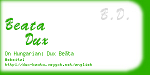 beata dux business card